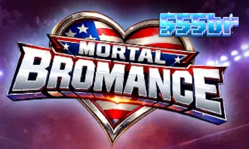 Interface do jogo de slot Mortal Bromance com personagens satíricos